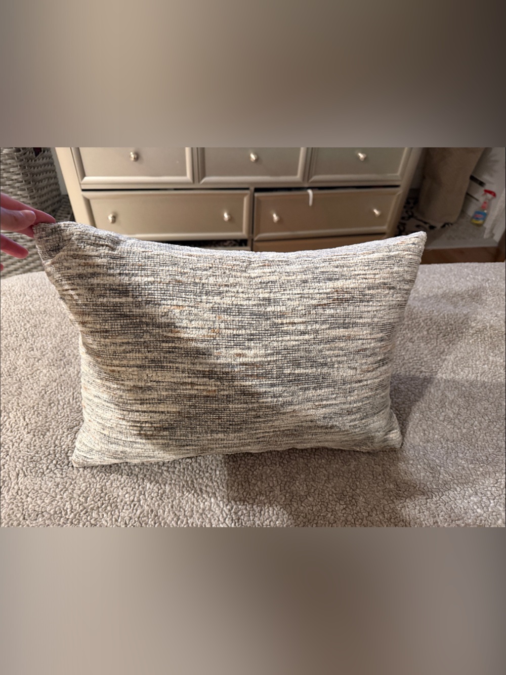Neutral Multi-Tone Accent Pillow - Cream & Gray